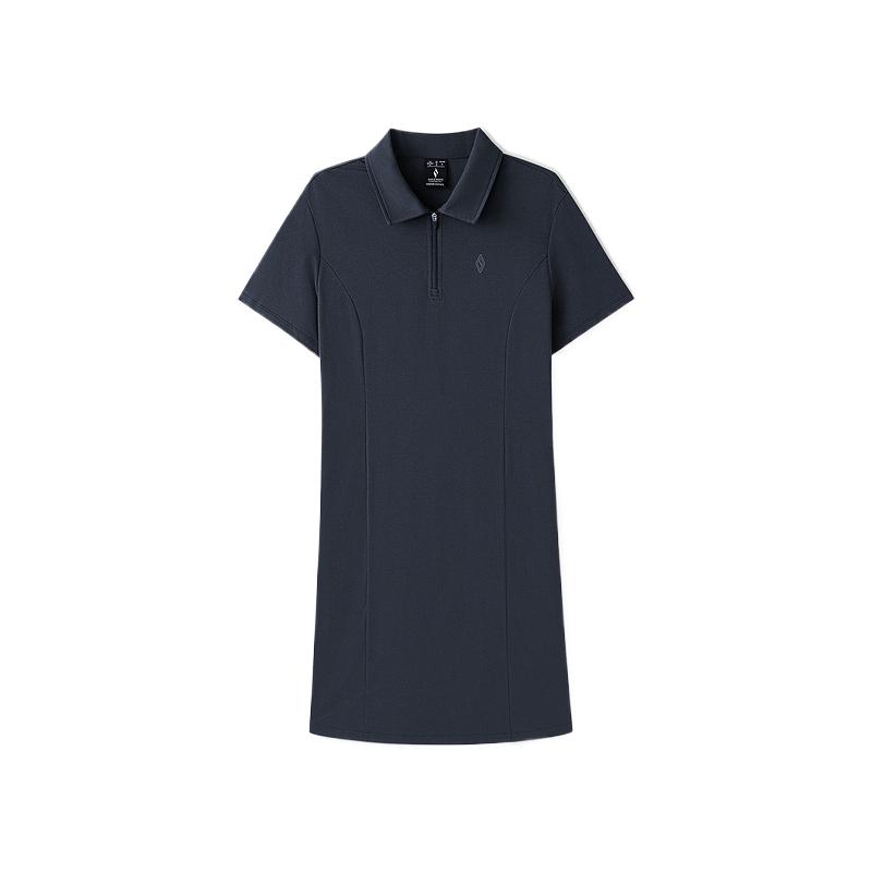 Skechers Moisture-Wicking Breathable Knitted Short Sleeve Dress Women dresses L226W106-0620 S
