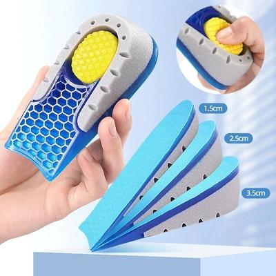Solette Aumentate in Gel TPE Premium Mezzepunte per Uomo Donna Comodo Silicone Gel Rialzo Invisibile del Tallone 1-3cm Supporto per Suole