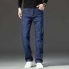 Autumn and Winter New Jeans Straight Loose Business Casual Pants Winter Velvet Thickened Thermal Pants