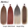 Noble 18 Colors Ariel Hair Canicolons Straight Pony Hair 28 Inch Ombre Brown Soft Braids Hair Synthetic Crochet Hair Extensions