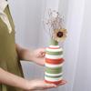 Europäische Keramik Bemalte Vase, Kreative Moderne Heim Wohnzimmer Schreibtisch Schlafzimmer Dekoration Blumengefäß Unregelmäßige Form Vase, 1 Stück