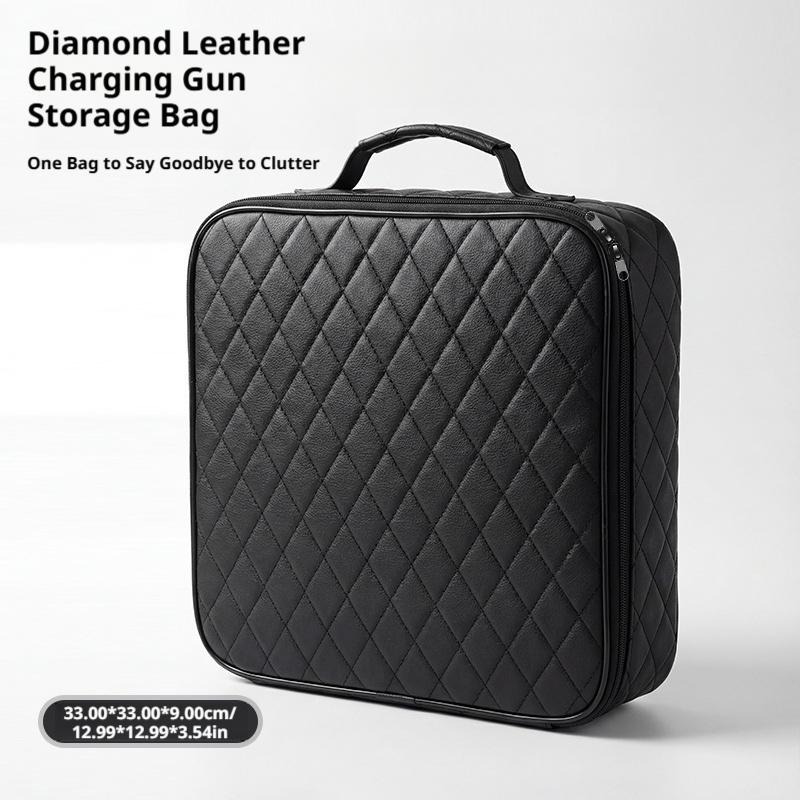 SEAMETAL Bolsa de Almacenamiento para Coche Estuche Organizador de Cuero Caja de Almacenamiento Recargable para Pistola Accesorios de Coche