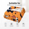 Orange Halloween Spider Soft Flannel Blanket Breathable Warm Throw for Office Car Sofa Kids Room Birthday Xmas Gift
