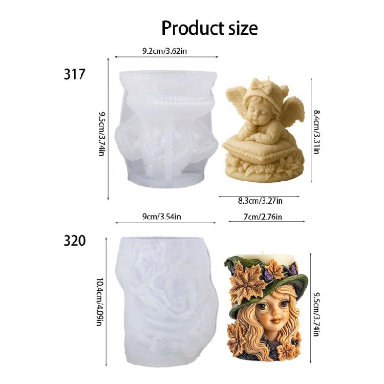 Baby Girl Figurine Candle Mould for Project Use, Resin Casting Mould for Decorative Craft Display Work and Styling Use