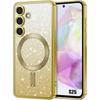 Samsung Galaxy S25 Case with Camera Protection - Wireless Charger Compatible - Gold