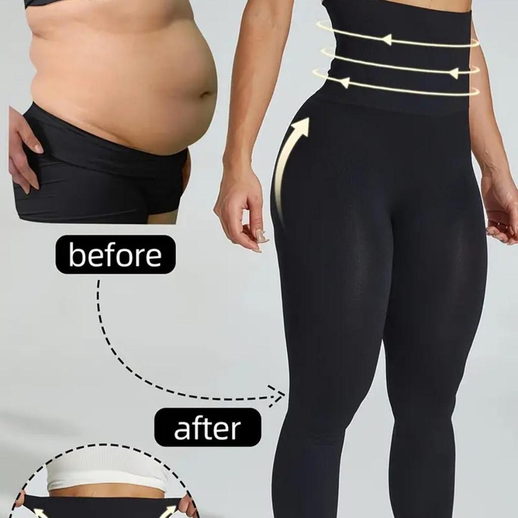 High-Waisted Body Shaping Yoga Pants - Plus Size, Hip-Lifting, Tummy Slimming Fitness Tights