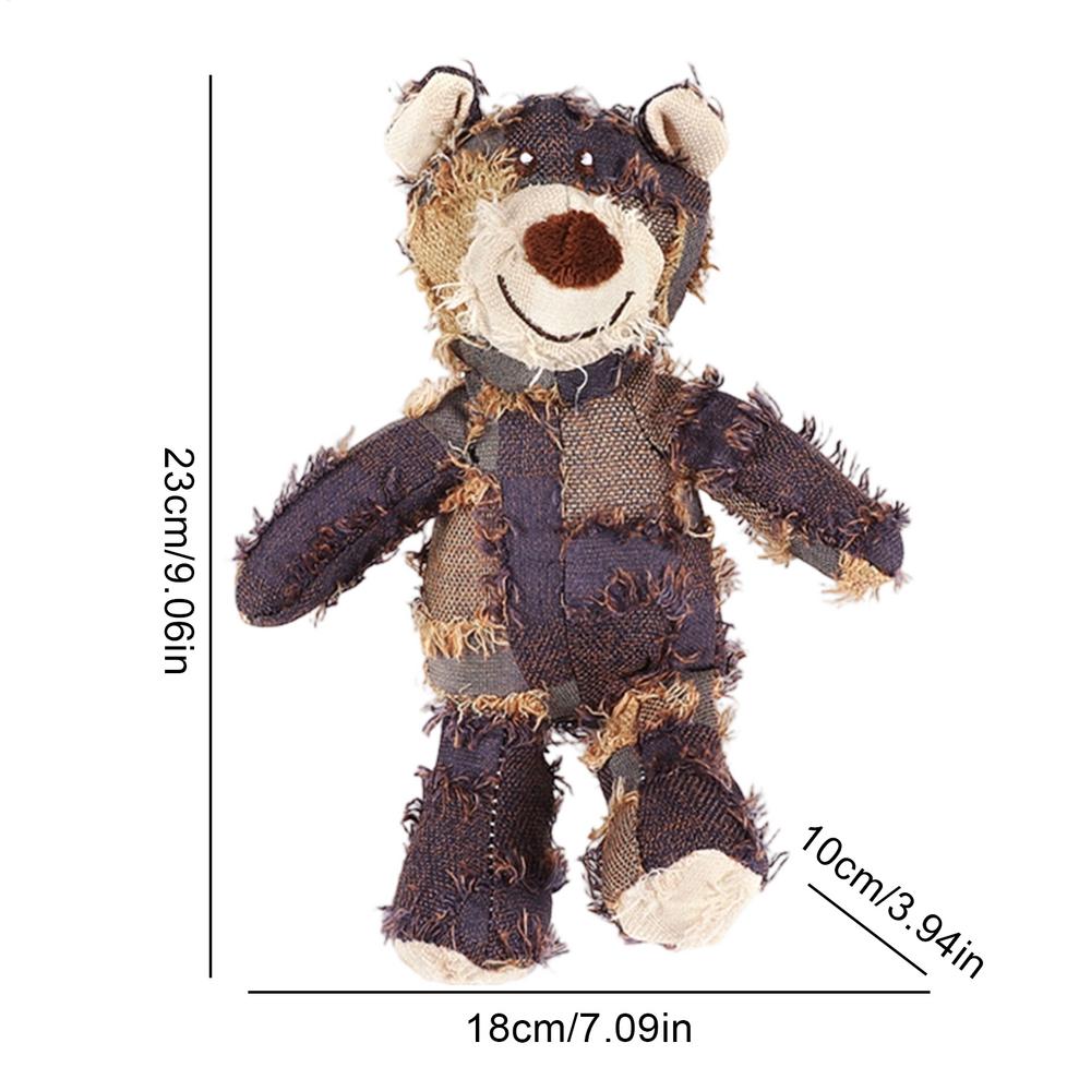 Plush Dog Toy Stimulating Interactive Tough Bear with Sound Stuffed Animal for Dog Unbreakable for Teething Puppy Heavy Chewers фиолетовый