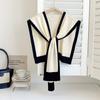 New Fiber Knitted Shawl Striped Knitted Fake Collar Lace Tie Keep Warm Detachable Collar Unisex