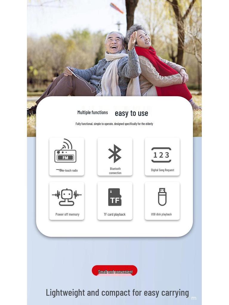 Senioren Bluetooth Karten-Spielradio & Opernspieler KK69BT