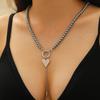 Advanced Temperament Long Heart Shaped Necklace Beaded Collarbone Chain Y Shaped Tassel Sweater Chain Pendant