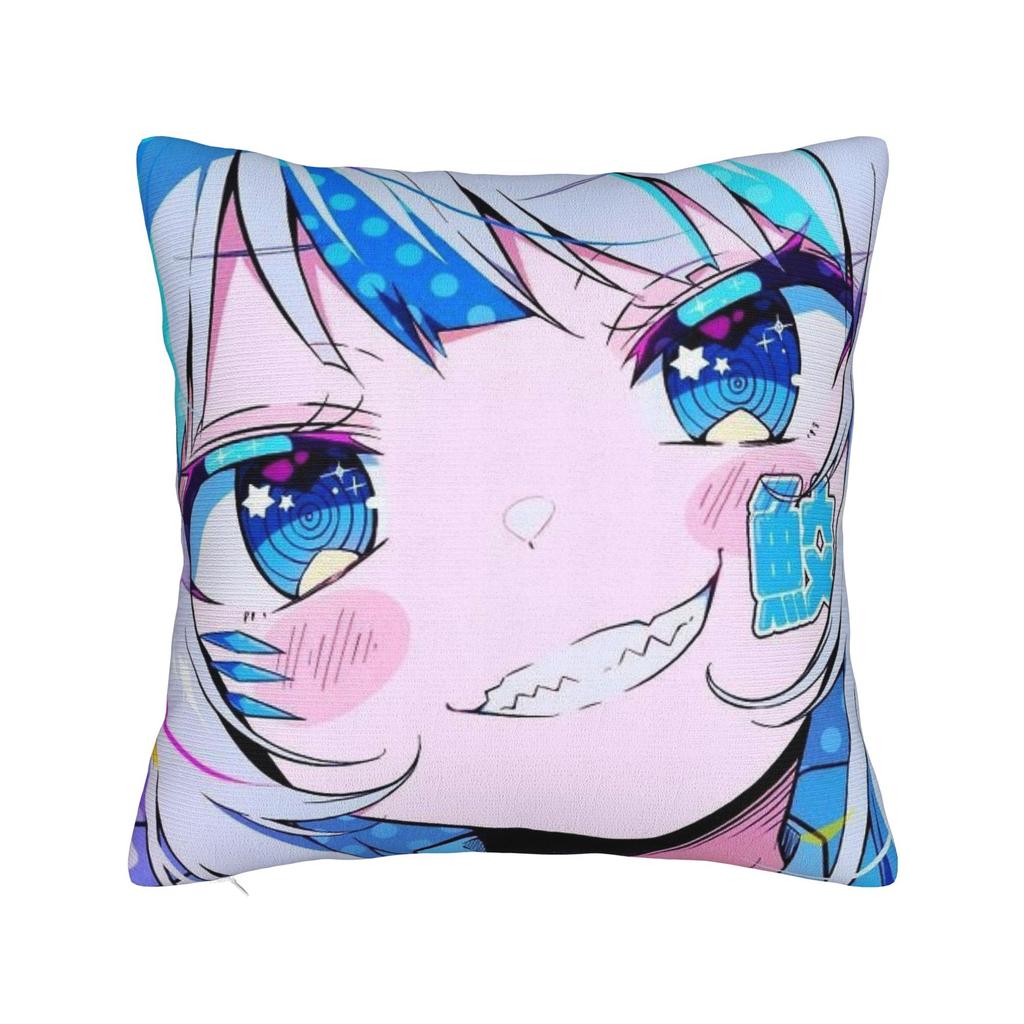 Hololive Gawr Gura Pillowcase Soft Polyester Cushion Cover Decoration Throw Pillow Case Cover Sofa Square 45X45cm