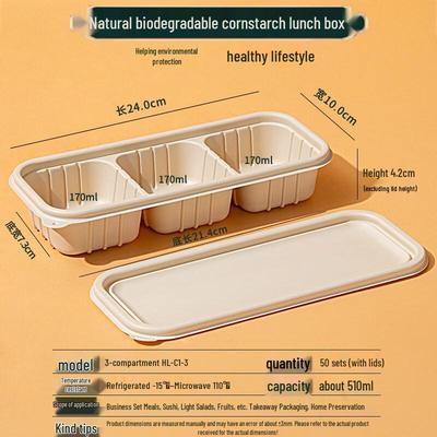 Abbaubare Einweg-Lunchboxen aus Maisstärke
