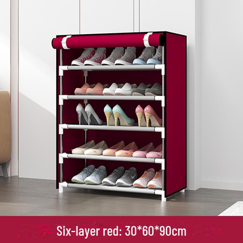 Simplified Multi-Layer Shoe Rack: Dustproof Cabinet for Home & Dormitory Storage