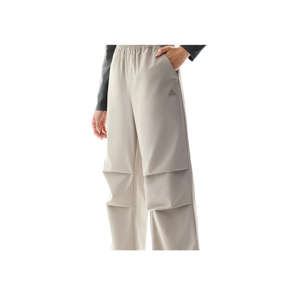 Anta Comfortable Casual Simple High-Waisted Straight Leg Sports Pants Women Pants Light-Gray 962516501-1