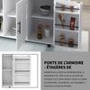 129X46(71)x91.5 Cm Dining Cart/sideboard, Worktop with Solid Wood Grain + White Cabinet/foldable/storage Door Design/wheels/solid Wood Feet Switchable