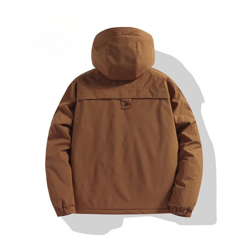 A New Solid-color Casual Windproof, Waterproof and Warm Winter Sweatshirt for Outdoor Hooded Men