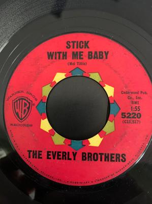 7inch Record EVERLY BROTHERS - Stick With Me Baby / Temptation 5220 Warner Bros. Re 1961 US Rock Used