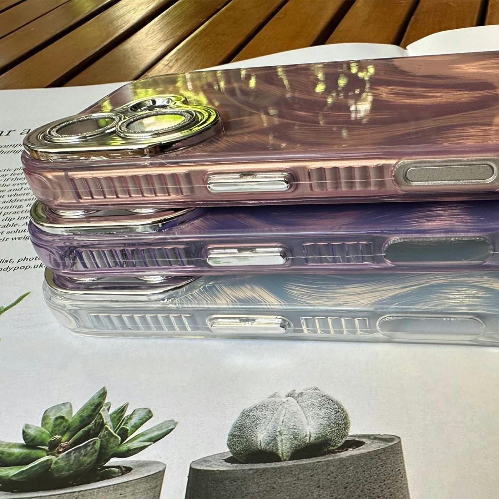 Für iPhone 16 Hülle Seidenmuster Schutzhülle TPU+PC