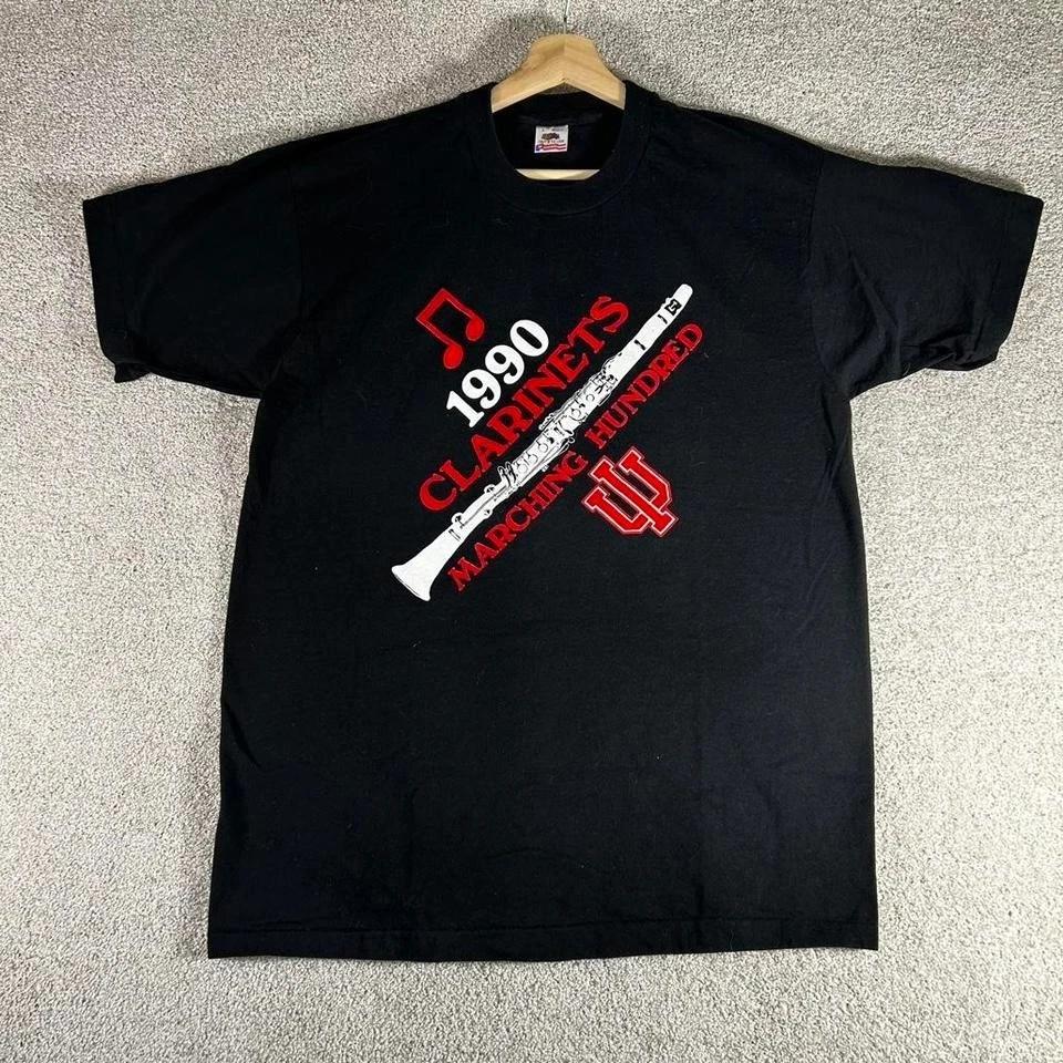 Vintage 1990 Indiana university Hoosiers IU clarinet band graphic college tshirt L