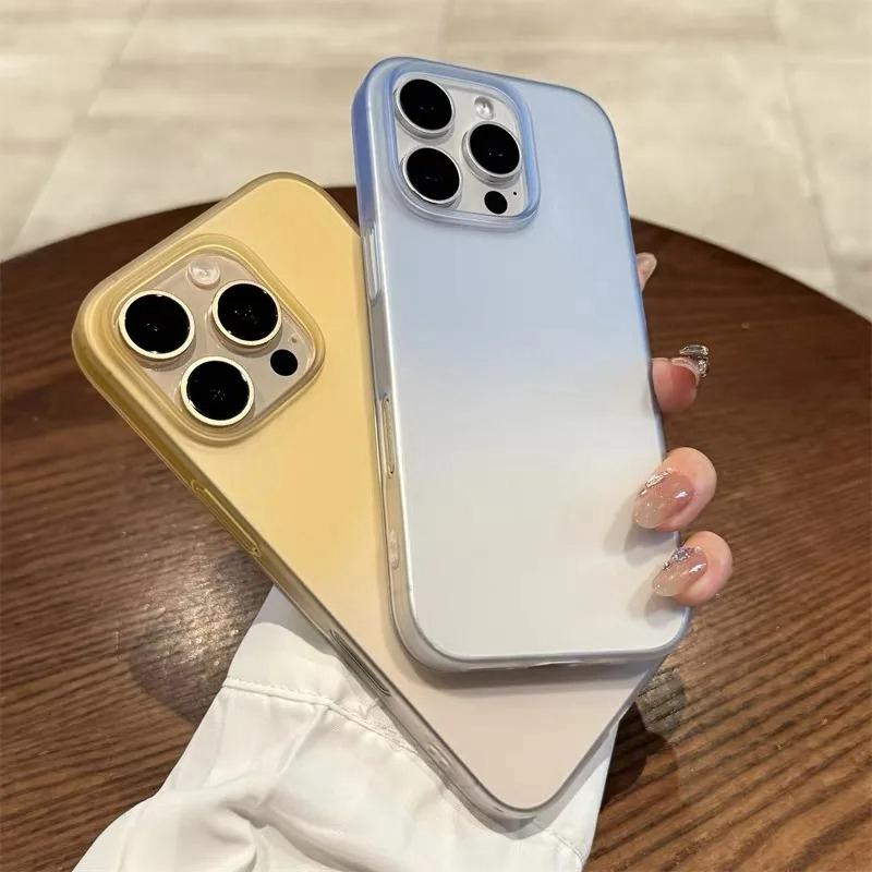 Transparent Gradient Matte Phone Case For For Iphone 12 13 14 15 16 Pro Max Plus Ultrathin Shockproof Bumper Cases Cover