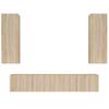 4 Piece TV Cabinet Set In Sonoma Oak Effect Particleboard
