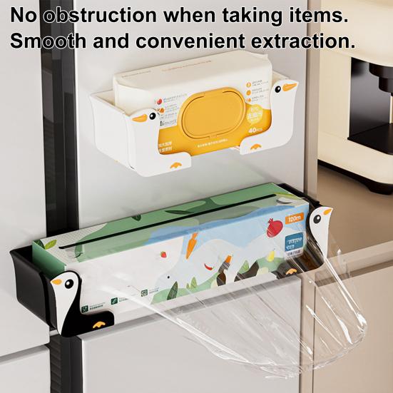 Glove Tissue Box Holder Adjustable Tissue Paper Dispenser Wall Mount Fridge Towel Holder for Kitchen Bathroom Refrigerator