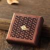 Chinese Style Sandalwood Pear Wood Square Incense Burner Creative Home Living Room Supplies, Zen Small Aromatherapy Furnace, 1Pc