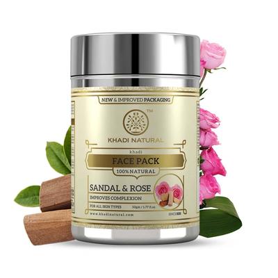 Bylinná pleťová maska Sandal And Rose 50g Balení pro zářivou pleť a kontrolu mastnoty