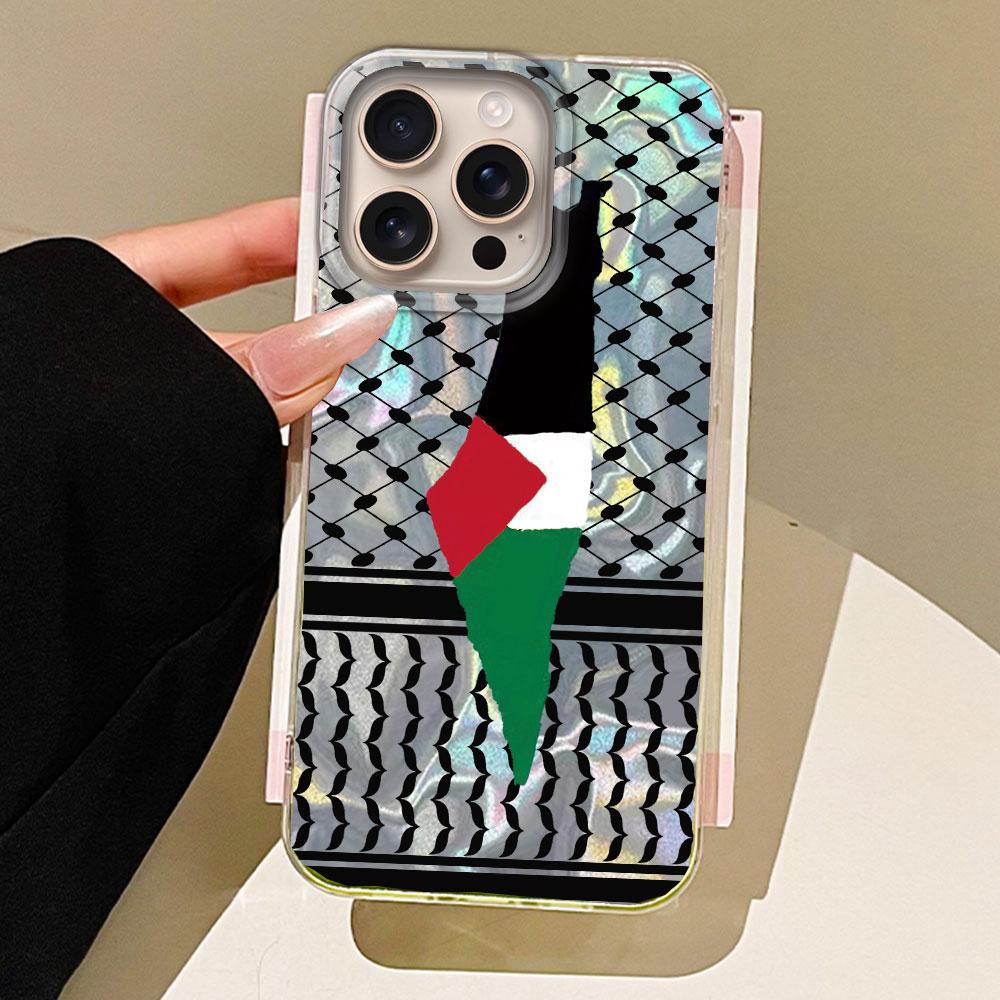 

Чехол для телефона с текстурой воды и куфией Хатта для iPhone 16 15 14 7 8 Plus 13 Pro Max X XS XR SE 2022 Apple Задняя силиконовая крышка iPhone 16 белый