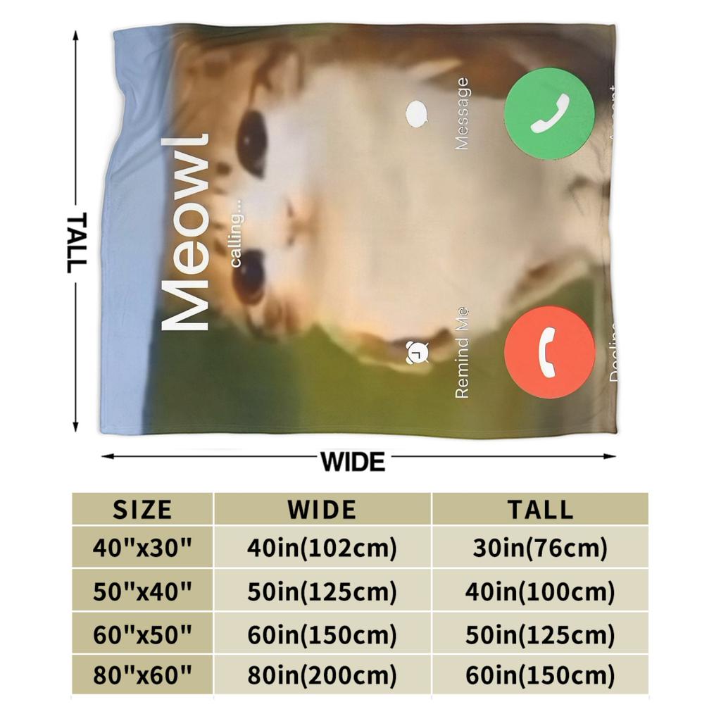 Warm Blanket Travel Hello Meowl Cat Funny Animal  Bedding Throws  Flannel Bedspread For Living Room Funny Sofa Bed Cover