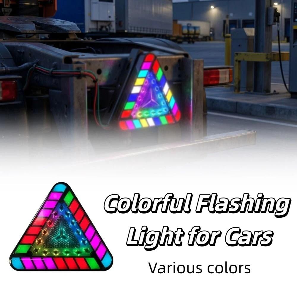 RGB Color Tail Lights Tricolor Triangular LED Lights Universal Strobe Light Modification Parts