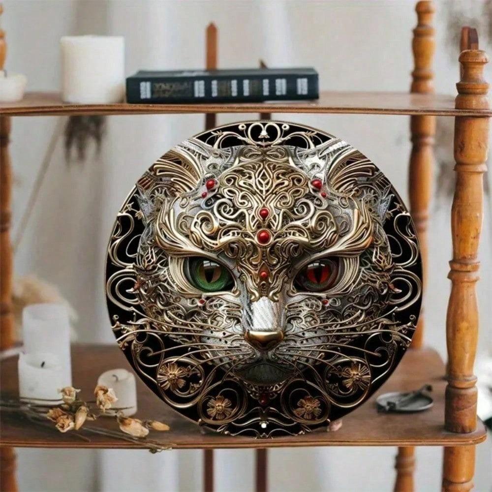 Lanvyka Silver Panda Metal Sign 8x8 Inch Vintage UV Resistant Scratchproof Wall Art Home Kitchen Bar Decor