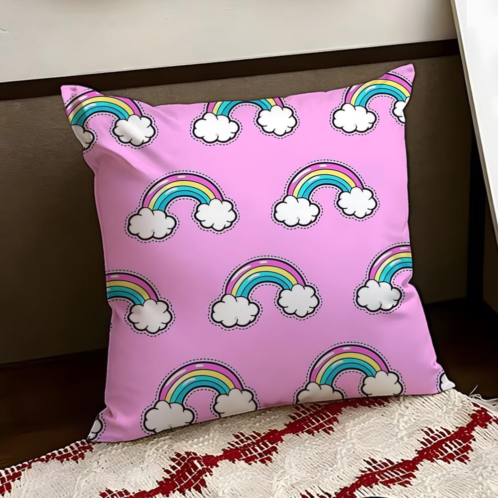Neon rainbow Cushion Cover Reversible Soft Durable Pillow Cover Home  Car MultiScene Use for Daily Comfort