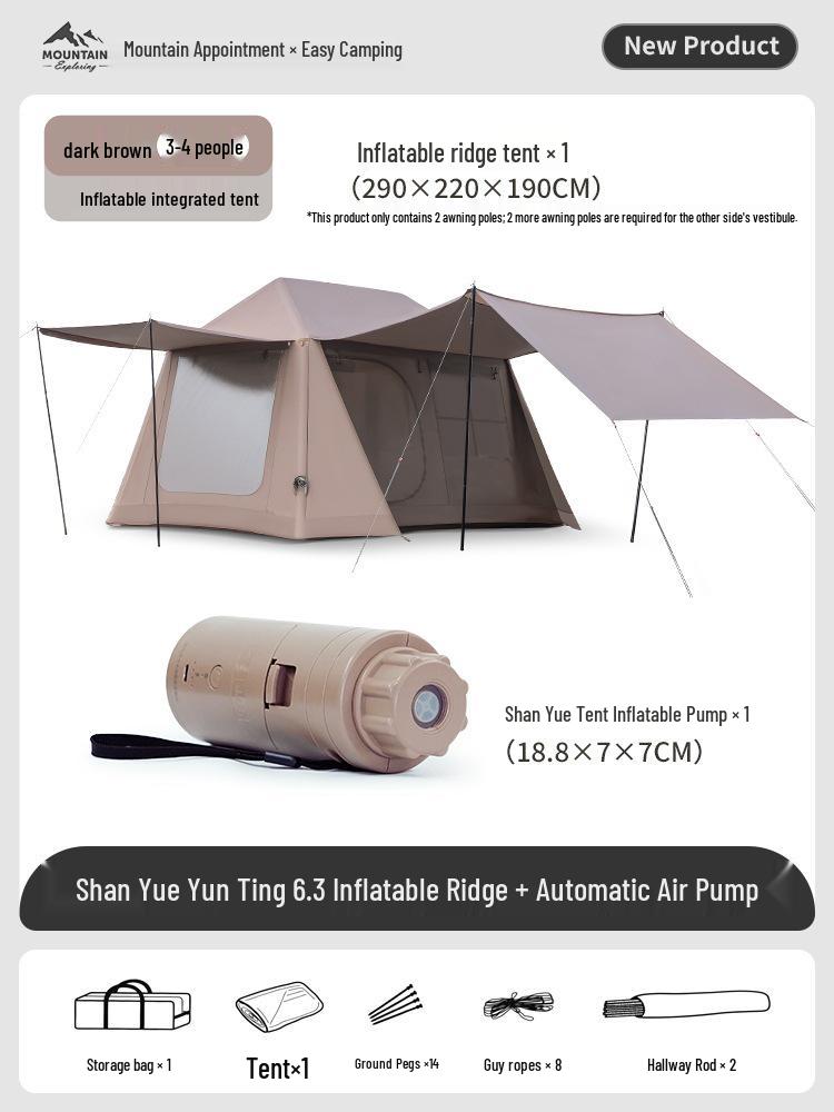 Shan Yue Automatic Inflatable 2-in-1 Camping Tent & Awning Portable Folding Gear
