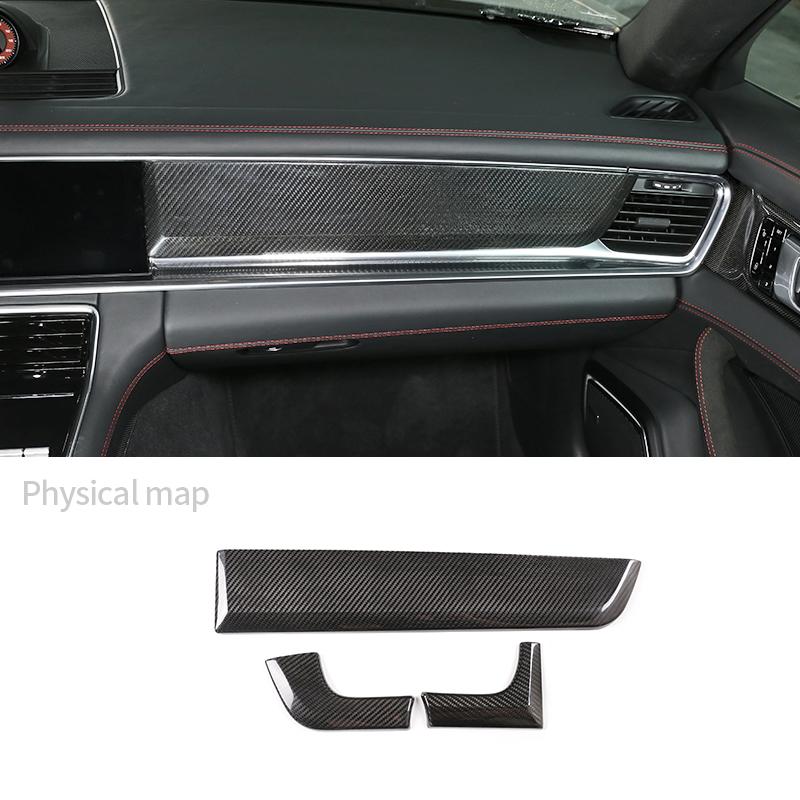 For Porsche Panamera 971 2017-2021 Real Carbon Fiber Car Central Dashboard Panel Decorative Cover Car Interior Accessories