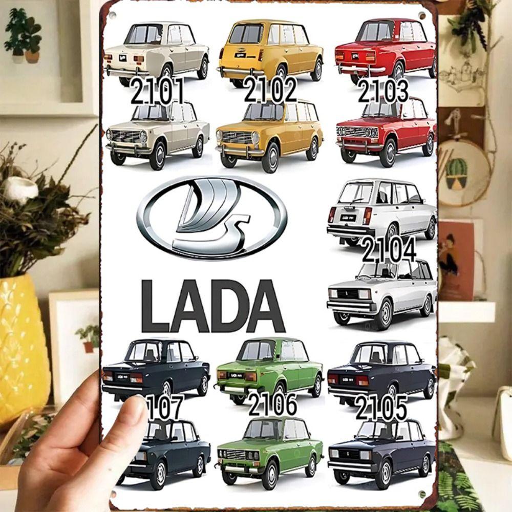 Lada Retro Metal Tin Sign Garage Wall Decor Vintage Car