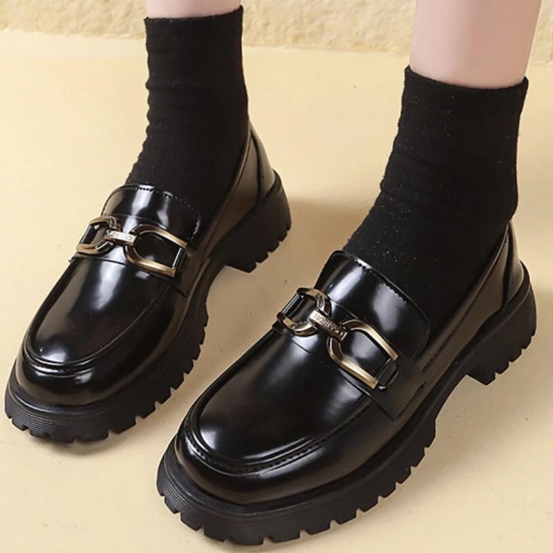 

Осенняя новая мода симпатичный круглый носок брендовая дизайнерская женская обувь 2024 классический тренд горячая распродажа женская обувь на каблуке Zapatilla 35 чёрный