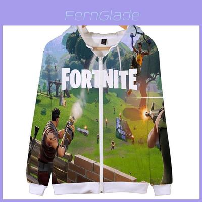 3d Fortnite Hoodie Print Zipper Sweatshirts Battle Royal Costume Cosplay
