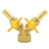 Brass 2 Way Tap Adapter Garden Irrigation 2 Way Double Tap Hose Adapter Adjustable Control Faucet Connector Adapter
