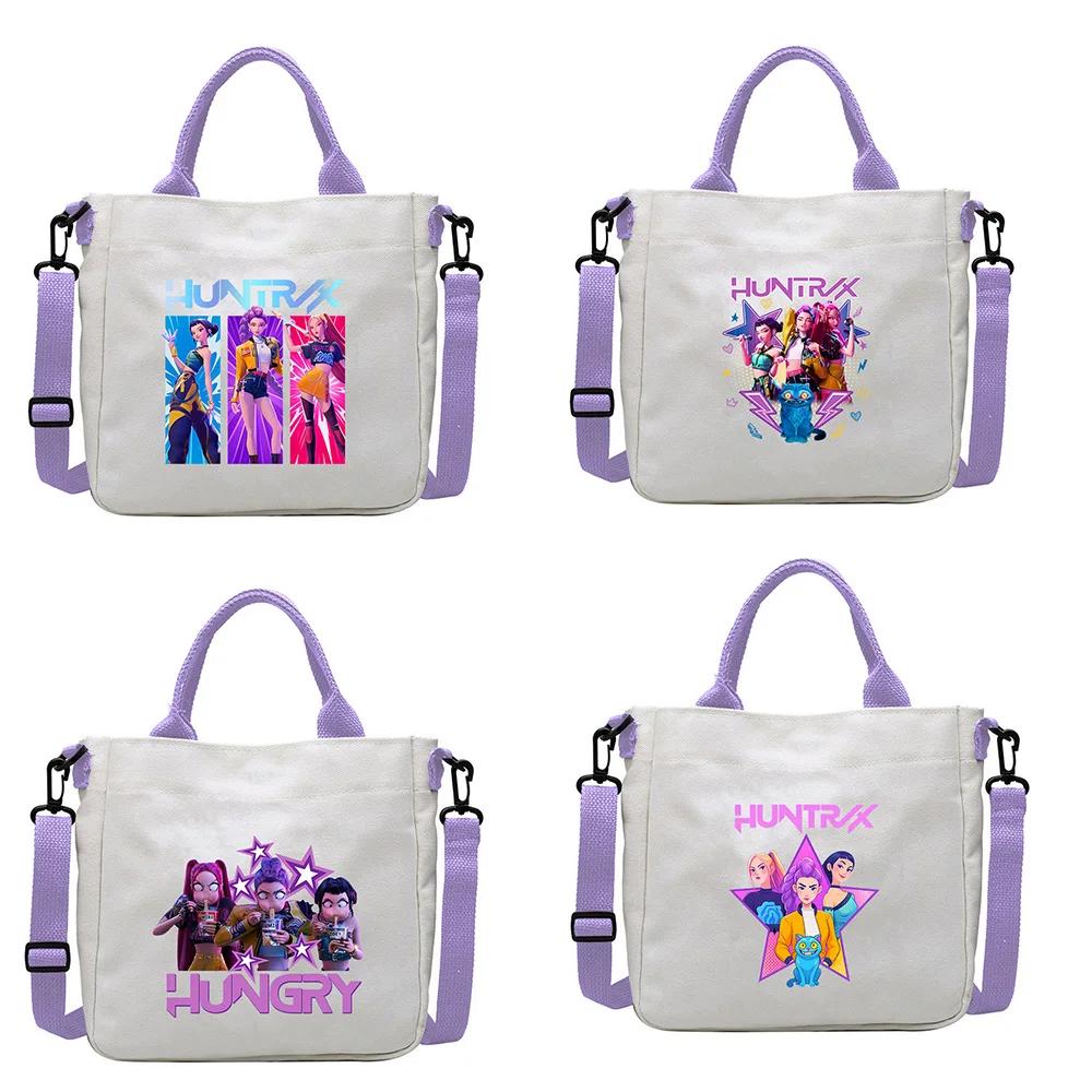 HotDemon Hunters Plátěná taška přes rameno pro kluky a holky Anime Móda Crossbody tašky Studenti Pravděpodobně Kabelka Jednoduchá Tote-taška