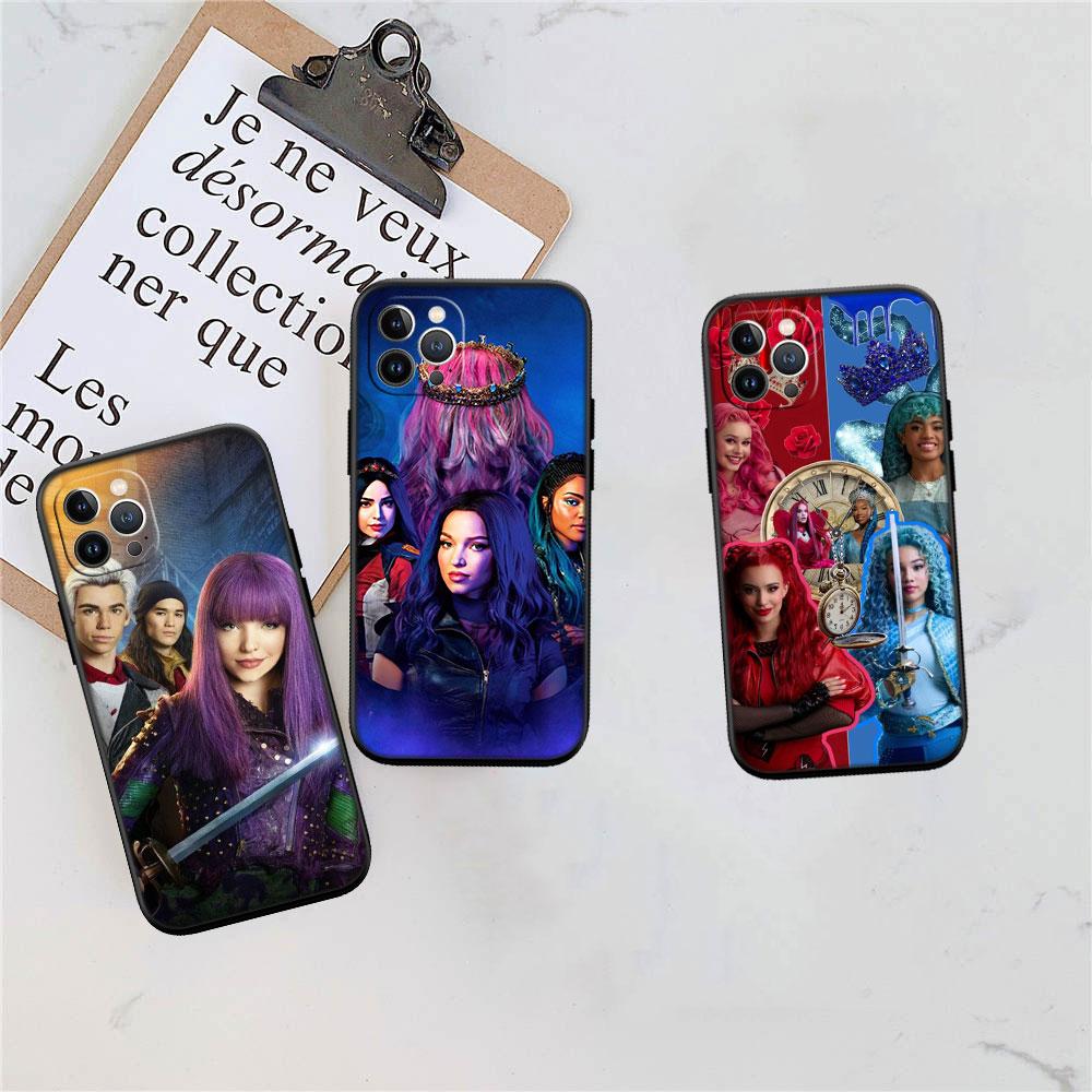 CJ33 Descendants Soft Shell Phone Case for iPhone 16 15 14 13 12 Pro Max Plus Mini