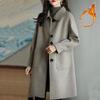 Dicker Wollmantel für Damen Koreanischer Stil Lockerer Schnitt Mittellang Elegant Mode Herbst Winter Neuankömmling Kleinere Größenfreundlich