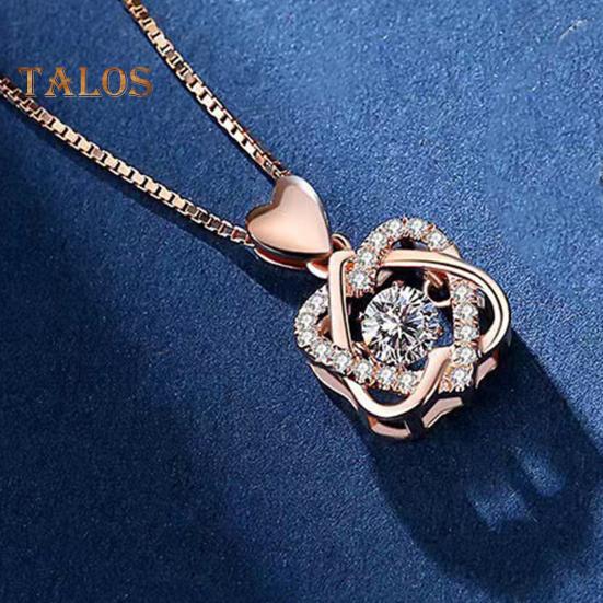 Damen-Halskette mit Doppelherz, verschlungenem Strass-Dekor, verstellbar mit verlängerter Kette, Halsschmuck aus Legierung für Abschlussball, Party, Alltag