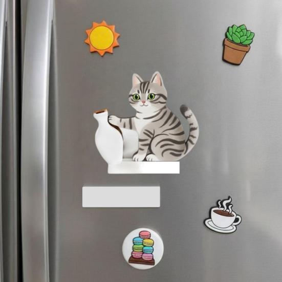 1/2/3Pcs Cat Whiskers Holder Refrigerator Magnet Cats Hair Miniature Vase Collector Container Pet Memorial Keepsake Decoration Animal Lovers Gift