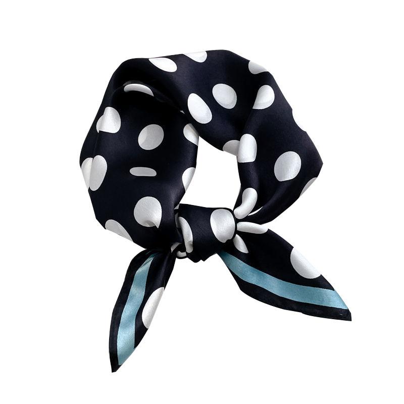 Fashion 100% Real Silk dot Scarf Women Shawls Wraps for Ladies Neckerchief Foulard Scarves Pashmina Female Hijab Bandana