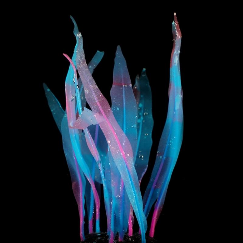 

Декор для акваріума Рослина Імітація Силіконова Ламінарія Реалістичні Штучні Водорості Рухаються з Водою Прикраса для Акваріумів синій