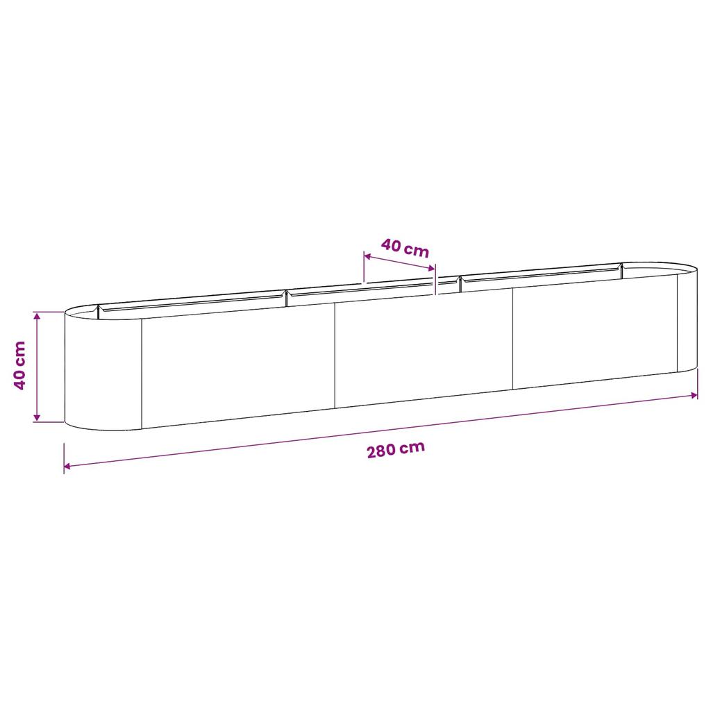 Raised Garden Bed Olive Green 280 X 40 X 40 Cm