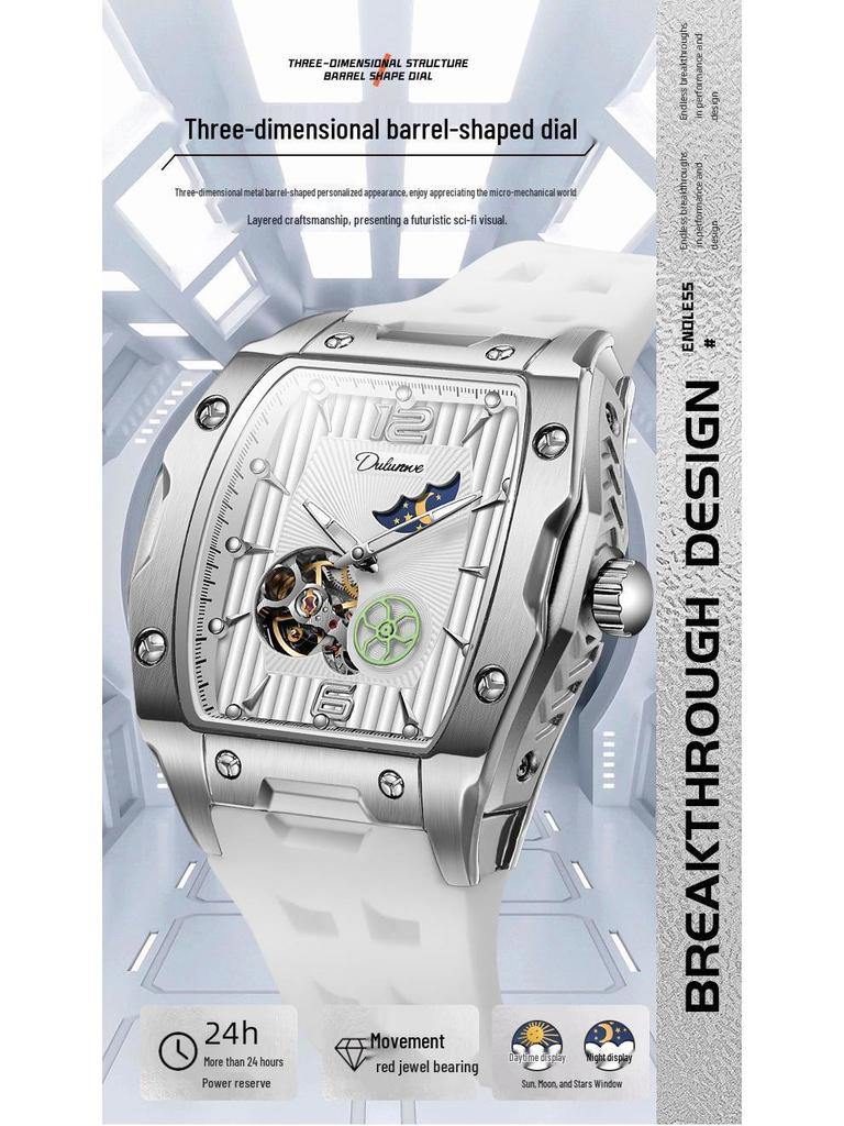 Durenwei Herren Automatikuhr Wasserdicht mit Großzifferblatt-Design