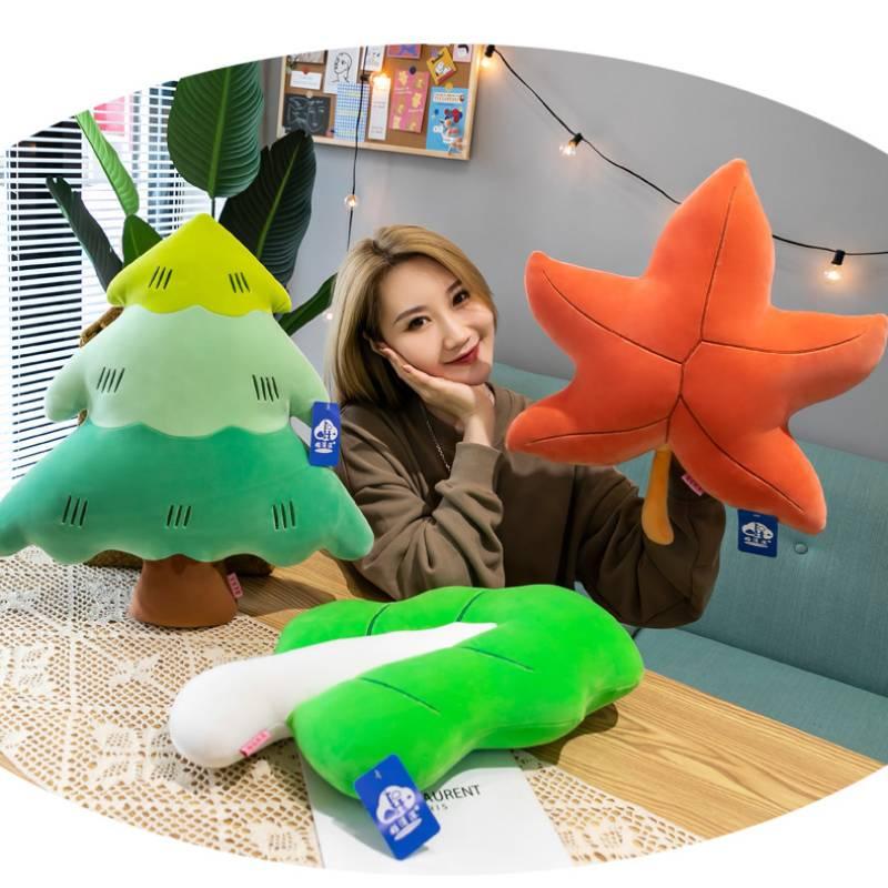 Plush Leaf Pillow For Office Or Home Decor Soft And Comfortable