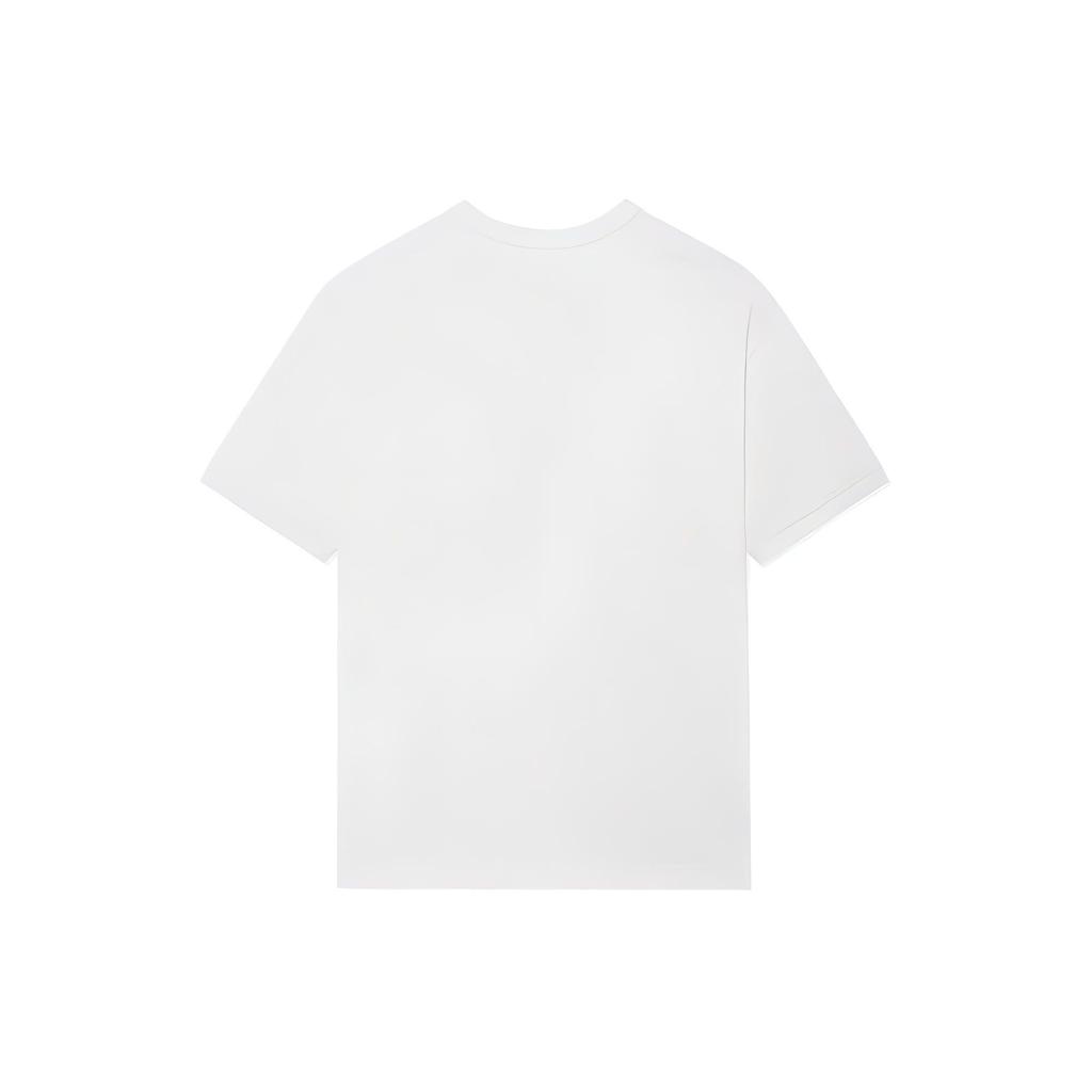 Li-Ning X Rooovie Artist Collaboration Checkerboard Pocket Print Loose Round Neck T-Shirt Unisex Tops Milk-White AHSSB57-1